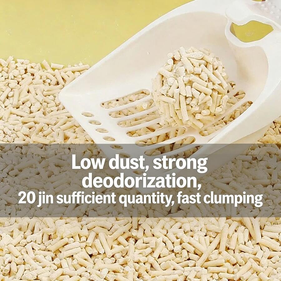 20lbs/9kg Super Large Bag Tofu Cat Litter, Odor Control, Clumping, Dust-Free, Easily Dissolvable, Cat Supplies