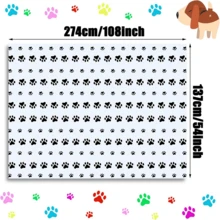 1pc Dog Paw Print Rectangular Tablecloth, 53.94 X 107.87 Inches, Easter Gift - Black - View 2