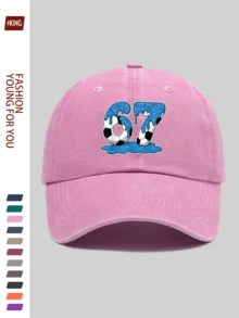 1顶复古足球67印花棒球帽，舒适透气的涤纶材质，尺寸可调节，卡车司机遮阳帽，男女皆宜的独特时尚配饰，适合户外徒步、旅行、高尔夫、海滩派对、钓鱼等场合，是生日、母亲节、父亲节、独立日的理想礼物。 - A - 查看 13