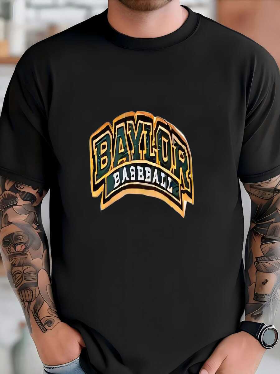 Mens Baylor Baseball Crop Polo T-Shirt - màu đen - Xem 1