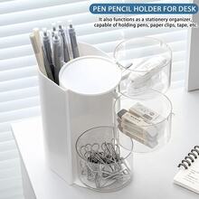 1 pieza Caja de almacenamiento de escritorio multifuncional giratoria para habitación de bebé, compartimentada para un almacenamiento conveniente de accesorios para el cabello de niñas pequeñas, bandas de goma, joyería, suministros de manualidades DIY y herramientas pequeñas, adecuada para collares, aretes, pulseras, anillos, brochas de maquillaje, pasadores de cabello y otros accesorios - Multicolor - Ver 4