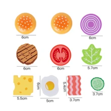 Kids Realistic Hamburger Toy, Food Recognition Hamburger DIY Game Toy Suitable For Boys And Girls, Pretend Play Toy, Birthday/Children's Day Gift - Multicolor - View 4