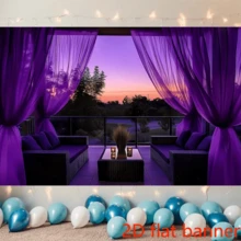 2D平面1件装，深紫色雪纺薄纱窗帘，涤纶背景布（39x59英寸，51x59英寸，70.8x90.5英寸），通用节日房间装饰，拍照道具，无需用电 - 1件 - 查看 11