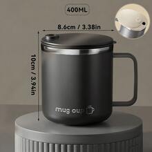 1個 400ml 304不鏽鋼咖啡杯，附蓋與手把，雙層保溫水杯，便攜防漏飲水杯，防燙茶奶咖啡杯，適用於學生與成人，居家、學校、辦公室、露營、野餐、旅行使用 - 彩色 - 查看 26