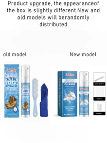 jakehoe 麂皮清洁剂 - 可清洁针织靴、皮革和帆布鞋上的污垢。它能渗透鞋面纤维，去除污渍、水渍和灰尘。随机发送新款和旧款。 - 藍色 - 查看 14