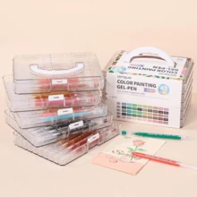 45/72/99/168/252pcs Marker Pens/Highlighters Set, 0.6mm Gel Pens, With Storage Bag, Adult Coloring Book Set, Suitable For Card Making, Adult Journals, Doodling, Crafts, Comes With Storage Box And Bag, Portable & Fashionable, Great Gift