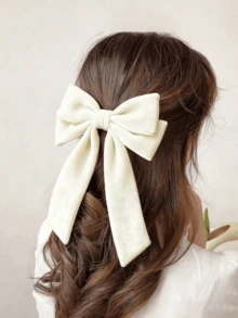 4 Stück Samt Märchen Haarschmuck Schleifen Set, große Winter Satin Matrosenschleife, Alligatorspangen, geeignet als Valentinstag, Neujahrsgeschenk für Frauen und Mädchen, schwarze Schleife, weiße Schleife, grüne Schleife, rote Schleife, Haarclips, Haarnadeln, Krallenklemmen, Haarspangen, Haarspangen, Haarnadeln - Verschiedenfarbig - Übersicht 3