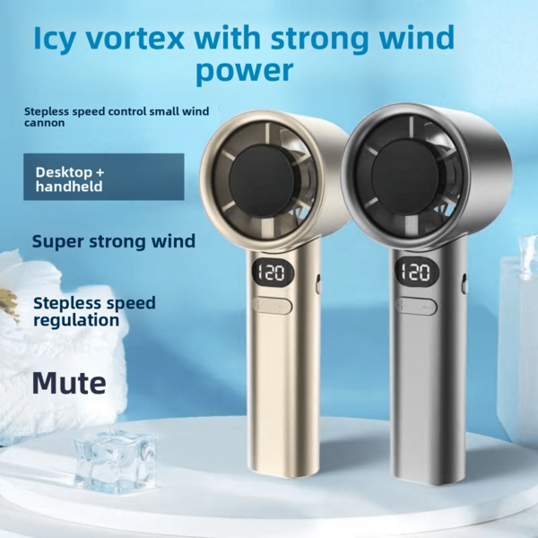 1pc 1800mAh Rechargeable Portable Mini USB Fan, 120 Wind Speed Levels, Digital Display, Powerful Turbo Wind, Suitable For Home, Office, Study, Outdoor, Beach, Daily Use, Women's Day, Travel Essentials, Wedding Favors, Y2k, Bedroom, Car Accessories Women, Kitchen Decor,Cute Stuff