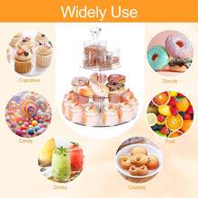 3-Tier Multi-Shape Clear Acrylic Cupcake Stand, Macaron Cookie Candy Display For Wedding Birthday Baby Shower Tea Party Dessert Table - Clear - View 4