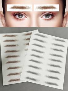 9 Pairs 6D Eyebrows Tattoo, Hair-Like Authentic Eyebrows, Eyebrows Tattoo Peel Off, Long Lasting Waterproof Natural False Eyebrows Makeup Sticker For Eyebrow Grooming Shaping, Popular 6D Imitation Eyebrows Transfer Stickers For And Men And Women - Multicolor - View 14