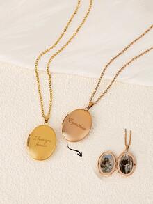 1pc Custom Heart-Shaped Photo Necklace - Stainless Steel Locket, Elegant Gift For Valentine's Day, Anniversary Or Casual Wear, Casual Wear Necklace | Romantic Gift | With Chain, Personalized Necklace,Clothing, Shoes & Jewelry - Multicolor 4 - View 4