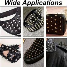 cgelaero 100/200颗朋克风铆钉，多尺寸螺丝铆钉，朋克摇滚子弹铆钉，适用于DIY鞋包及服装配饰，包括尖头双头铆钉和圆头铆钉 - 銀色 - 查看 9