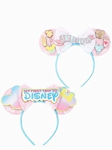 1pc Glitter Ear Headband With Bow, Cute Cartoon Mouse Ears, Glitter Bow Ear Decor Headband, Suitable For Theme Park Outings, Student Parties, Masquerade, Cosplay, Theme Parks, Perfect Gift For Various Occasions. These Mouse Ear Bows Fit Men, Women And Couples, Ideal Accessory For Princess Cosplay, Birthday Celebrations And Christmas Parties. (Color And Style Sent Randomly) - Random Styles - View 1
