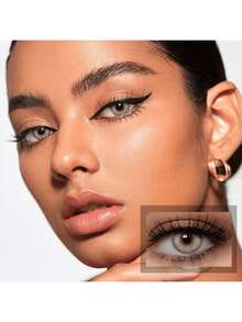 3D Contact Lens Touch Control Box Set, Tweezers Disassembly Tool, Portable Travel Accessories, Suitable For Daily Outdoor Use, Holiday Gifts, Halloween Role-Playing Special, Costume Party Equipment. - 杏色 - 查看 2