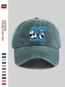 1顶复古足球67印花棒球帽，舒适透气的涤纶材质，尺寸可调节，卡车司机遮阳帽，男女皆宜的独特时尚配饰，适合户外徒步、旅行、高尔夫、海滩派对、钓鱼等场合，是生日、母亲节、父亲节、独立日的理想礼物。 - A - 查看 20