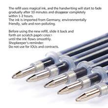 12pcs/Set (1 Blue Barrel + 10 Refills + 1 Random Color Grip) Disappearing Ink Pen Refills, Specially For Children, Students, Adults Calligraphy Practice, Fading Magic Pen