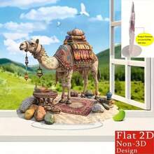 Tượng lạc đà acrylic phẳng 2D cổ điển, 1 chiếc - Thích hợp trang trí bàn làm việc tại nhà, văn phòng, cửa hàng - Chủ đề sa mạc văn hóa đại chúng - Đồ trang trí đa chức năng, thích hợp làm quà tặng ngày lễ. - Nhiều màu - Xem 2