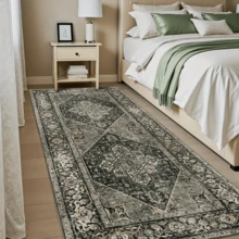 1pc Elegant Artistic Floral Bohemian Style Area Rug/Carpet/Bath Mat/Door Mat/Runner, Suitable For Hallway, Bathroom, Kitchen, Entryway, Bedroom, Living Room, Soft & Washable, Home Decor - Multicolor - View 7