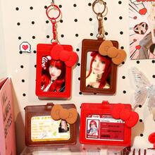 黑色仿皮学生证卡套 - 配银色猫咪吊坠，仿皮校园卡套 - 时尚照片卡套 - 可装身份证、交通卡、学生证 - 可展示名人照片 - 均碼 - 查看 1