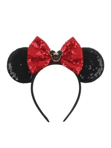 1 chiếc băng đô tai hoạt hình lấp lánh đính sequin xinh xắn với nơ kim tuyến, băng đô thanh lịch, phụ kiện đội đầu tai hoạt hình đáng yêu, phụ kiện tóc không thể thiếu cho lễ hội hóa trang, cosplay, công viên giải trí, sự kiện ngày lễ, Halloween, biểu diễn sân khấu. - Phong cách ngẫu nhiên - Xem 3