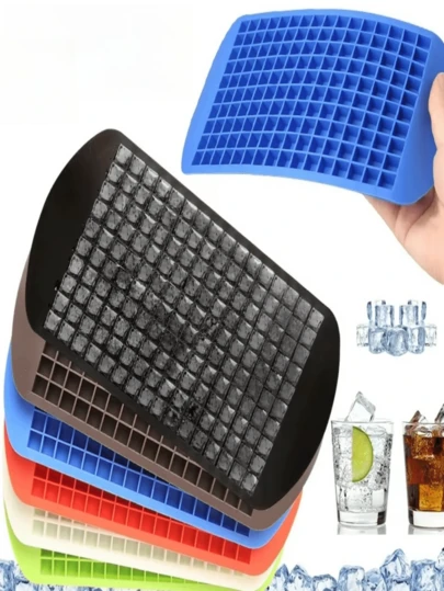 1 Small Square 160 Grid Silicone Ice Cube Tray, With Good Cold Resistance And Durability, Ice Mold, Pudding Mold, Suitable For Home, Bar, And Other Places, Easy To Use,.