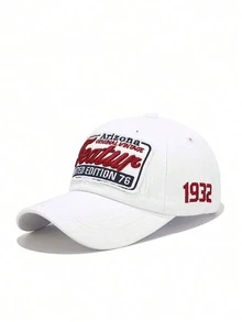 1顶男女通用刺绣字母 TEATUR 可调节棒球帽，透气防晒，百搭时尚配饰，适合日常佩戴 - 白色 - 查看 16