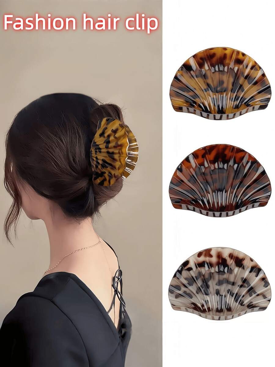 Leopard Shell Hair Clip, Personalized Hair Accessory, Women's Hair Decoration, Minimalist High-End, Suitable For Daily Life, Gatherings And Vacations, Best Gift For Friends And Family