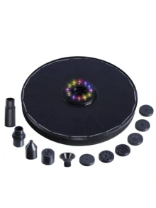 1pc Solar Powered Bird Bath Fountain Pump, Outdoor Waterproof Lotus Fountain Pump With 6 Nozzles, Suitable For Bird Bath, Garden Pond, Yard Pool, All-In-One Bird Feeder & Waterer, Natural Garden And Outdoor Decor, Garden Lighting LED - Nhiều màu - Xem 10