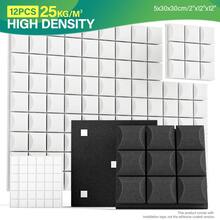 OSITE SKY [12pcs] High Density Acoustic Panels - 12x12x2 Inches, For Gaming Room, Office, Home Theater, With Double-Sided Adhesive, Mushroom Acoustic Foam Material (Black/White/Gray/Blue) - 12 Pcs (Comes With Tapes) - View 1
