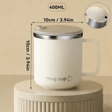 1個 400ml 304不鏽鋼咖啡杯，附蓋與手把，雙層保溫水杯，便攜防漏飲水杯，防燙茶奶咖啡杯，適用於學生與成人，居家、學校、辦公室、露營、野餐、旅行使用 - 彩色 - 查看 23