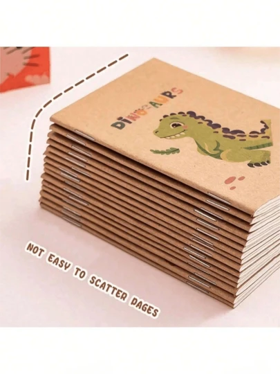 10pcs/30pcs/50pcs Mini Cartoon Notebook, Portable Kraft Paper Diary, Ideal School Reward Gift, Suitable Student Small Prize Notebook, Back To School Supplies, Thanksgiving, Student Stationery, Halloween, Christmas, New Year Gift [Random Color Sent]