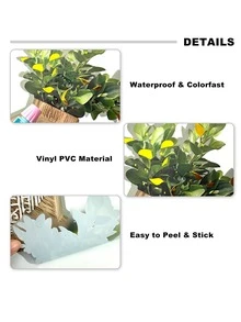 1 件创意 3D 逼真盆栽植物墙贴，可移除哑光自粘墙贴，适用于客厅、卧室、儿童房、家居装饰、春季装饰，为您的家增添活力，Rama Decor 贴纸礼品，生日/毕业礼物 - 彩色 - 查看 9