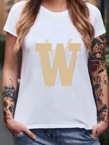 Womens Official Licensed University Of Washington Fce Fabric- Washington Huskies Heather Argyle Fce Sold By The Yard T-Shirt - trắng - Xem 2