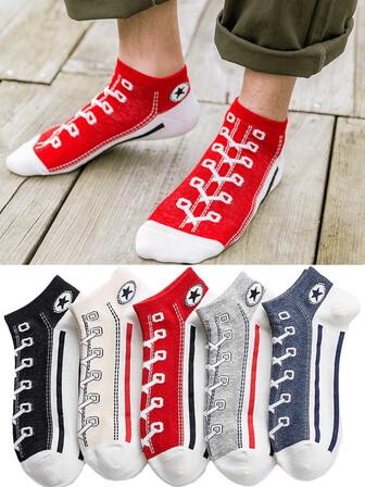 1-10 Pairs Multi-Color Breathable Low-Cut Ankle Socks, Odor-Resistant, Fashionable Sports Socks With Shoelaces For Men And Women (Assorted Colors)