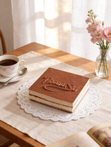 Personliazed Texts Tiramisu Letter Mold, Custom Cake Stencils, 19.9cm*11.9cm Acrylic Tiramisu Smoothing Board, Tiramisu Baking Tool With Hollow Arabic Text Design, Simple Cake Smoothing Board - Tiramisu Mold - View 7