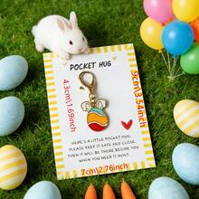 5/10pcs Cute Easter Bunny Egg Pocket Hug Cards | Ideal For Birthdays, Gifts, And Holidays Like Valentine's, Mother'S Day, Easter, Made Of Zinc Alloy, Pink - Multicolor - View 4