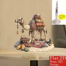 Tượng lạc đà acrylic phẳng 2D cổ điển, 1 chiếc - Thích hợp trang trí bàn làm việc tại nhà, văn phòng, cửa hàng - Chủ đề sa mạc văn hóa đại chúng - Đồ trang trí đa chức năng, thích hợp làm quà tặng ngày lễ. - Nhiều màu - Xem 3