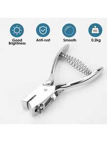 1 pieza Perforadora manual de agujero ovalado, adecuada para tarjetas de PVC - Perforadora de insignias de metal manual con ranura de 15x3mm sin rebabas, herramienta profesional para tarjetas de identificación/insignias de fotos/álbumes de recortes - Edición de pequeña empresa esencial para oficina y manualidades - Multicolor - Ver 3