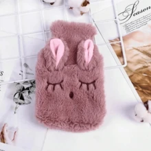 1pc Plush Rabbit Hot Water Bottle, Soft & Warm, Suitable As Gift For Winter, Back To School, Halloween, Christmas, Valentine's Day - Multicolor - View 13