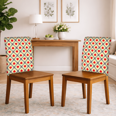 2/4/6 piezas Fundas de silla de lino con patrón de cuadros de corazón para decoración del hogar, adecuadas para decoración diaria del hogar, sala de estar, comedor o jardín, hotel, restaurante, fiesta y reunión, material de poliéster lavable para cubiertas de cojín de asiento de silla