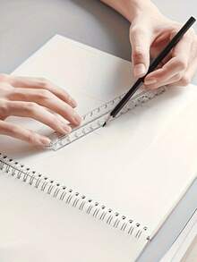 1pc Creative Drawing Acrylic Transparent Folding Ruler (Expanded 30cm), Transparent Design, Minimalist Style, Foldable For Easy Storage And Portability, Student Supplies, Essential For Back To School, School & Education Supplies > Drawing Supplies > Rulers - Clear - View 3