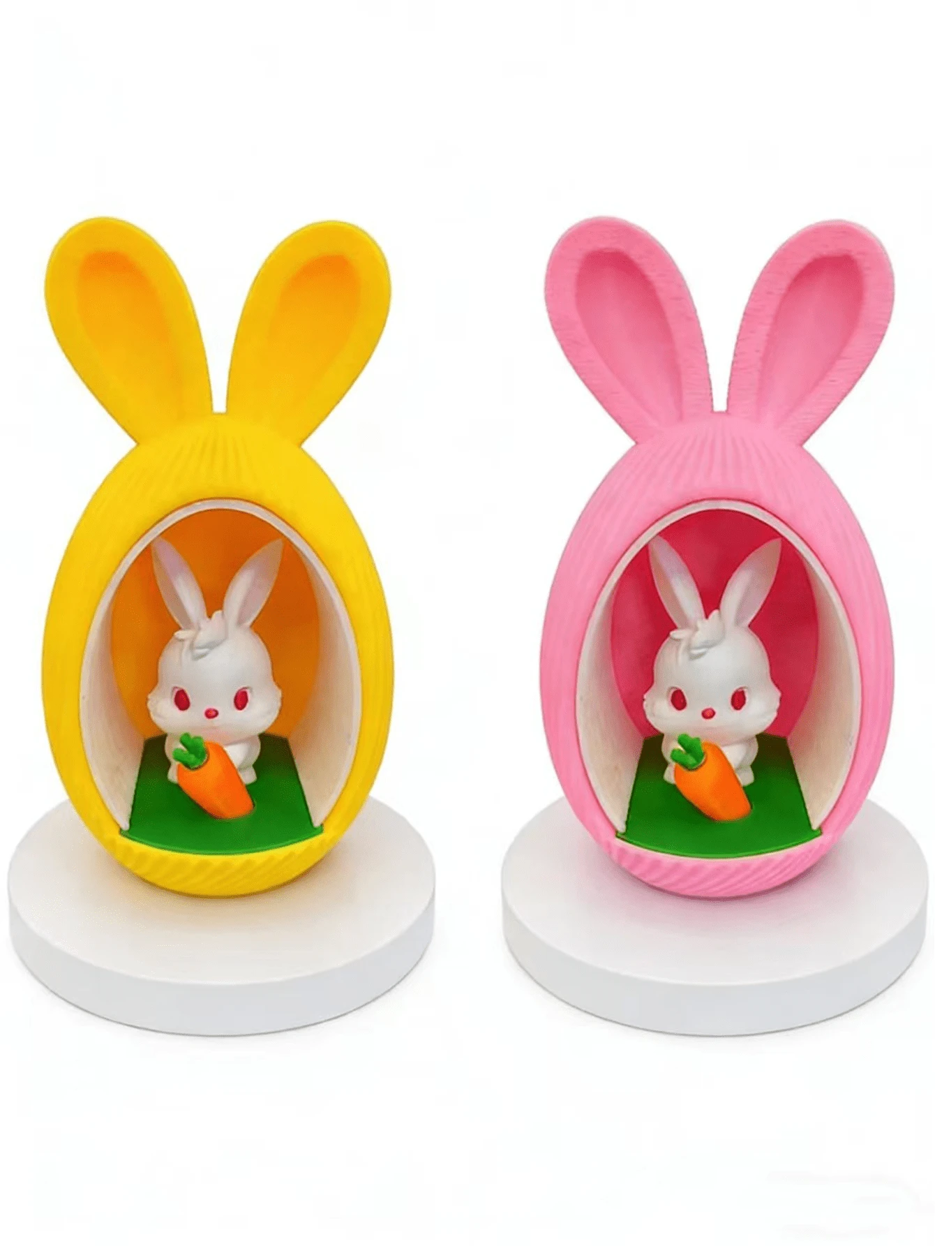 3D Printed Easter Bunny Egg Ornament - Cute Easter Home Decor Colorful 3D Printed Easter Bunny Figurine For Easter Decoration Easter Bunny Egg Shaped 3D Print - Festive Easter Party Ornament 3D Printed Rabbit Easter Egg Decor - Handmade Easter Keepsake