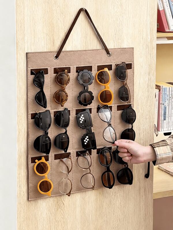 1pc Hanging Eyeglasses Storage Bag, Nursery Room Decor Storage Bag, Hair Accessory Organizer Hanging Bag With Rope, Baby Room Storage
