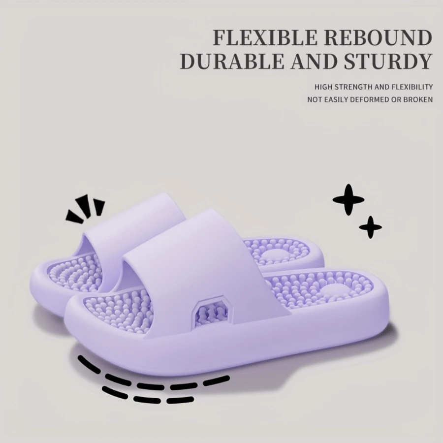New Style Women's Slippers for Home, Indoor Use, Bathroom & Shower, Couple's Slip-On Shoes - Púrpura claro - Ver 1