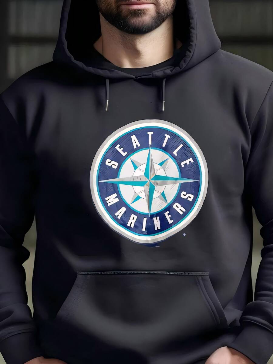 Mens Vintage Seattle Mariners Hoodie  Sport  Sportswear Blue Large Hoodie - màu đen - Xem 1