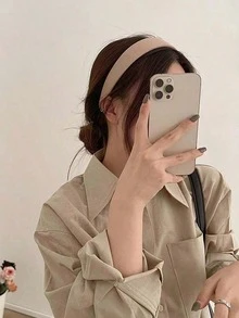 4pcs 38cm/14.96in Circumference Women's Vintage Elegant Solid Color Headbands, Fashion Versatile Hair Accessories Suitable For Daily Wear, Washing Face, Makeup, Outfit Matching ,Head Piece - 彩色 - 查看 8