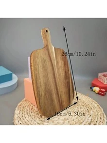 1pc Wooden Cutting Board With Handle - Chopping Board, Dining Plate, Cheese Board, Fruit Plate, Steak Plate And Storage Tray - Multicolor - View 7