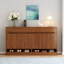 120cm Zapateras Para Zapatos Gran Capacidad Vintage Para Hogar - Marrón - Ver 1