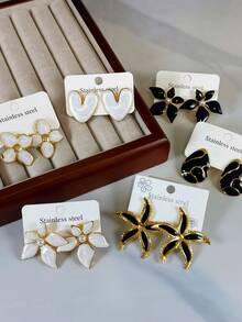 优雅的18K镀金生命之树吊坠和耳环，性感钛金属宗教符号耳环，不锈钢耳针，适合日常佩戴和送礼场合 - 彩色 - 查看 2