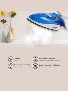 LAC 1pc Dual-Voltage Portable Folding Mini Handheld Steam Iron, Red/Blue, Suitable For Home And Travel Use - View 2